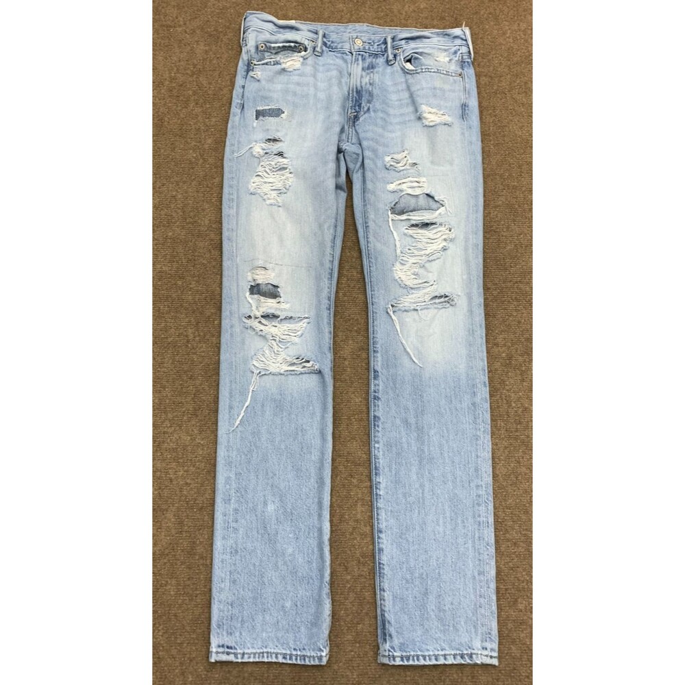 Abercrombie & Fitch Jeans Mens 31x32 Low Rise Distressed Skinny Straight Denim